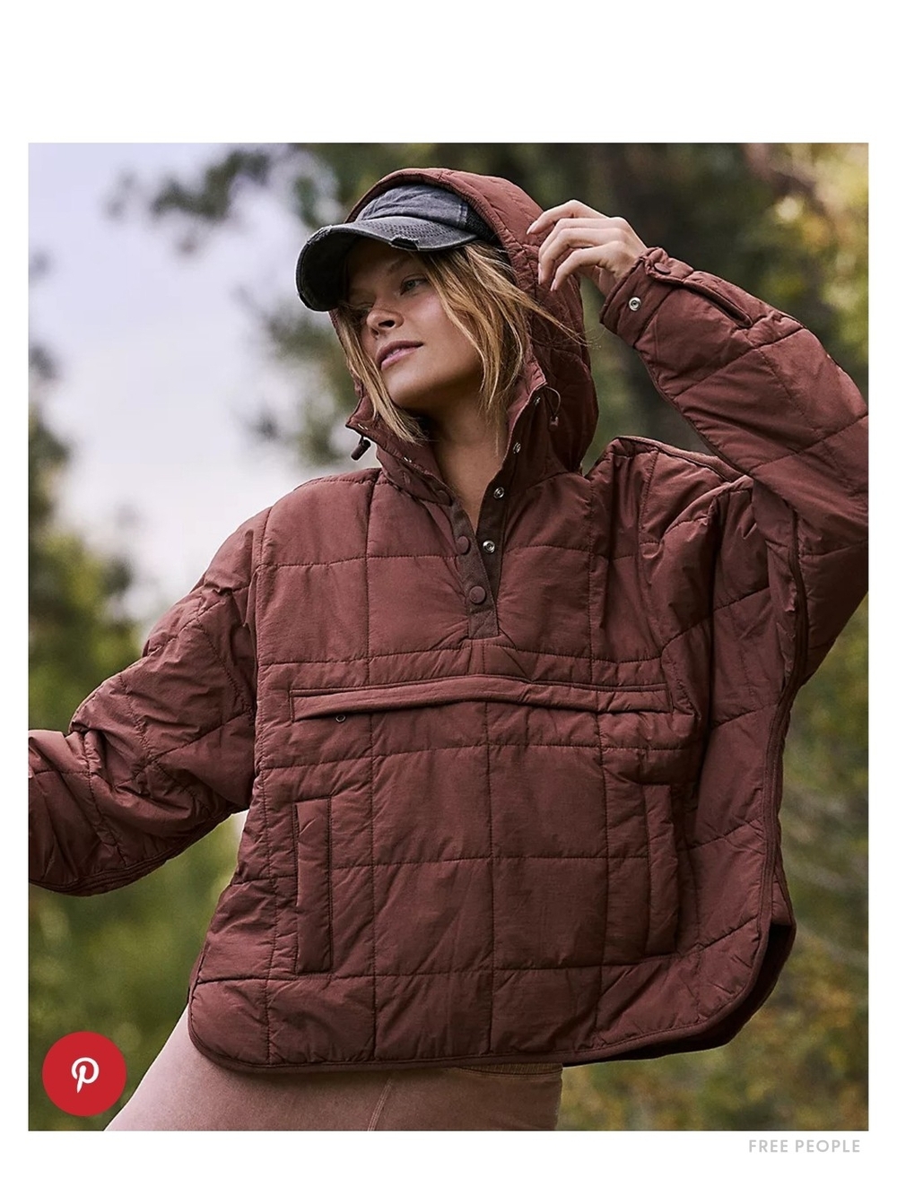Free People FP Movement 'Pippa' Quilted Hooded Pullover